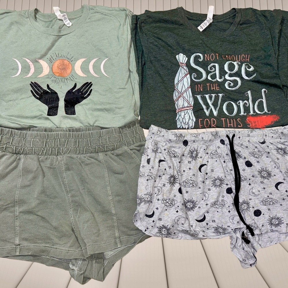 BUNDLE: Cozy Loungewear Set & Cellestial Pajama & Tshirt Set - Picture 2 of 3